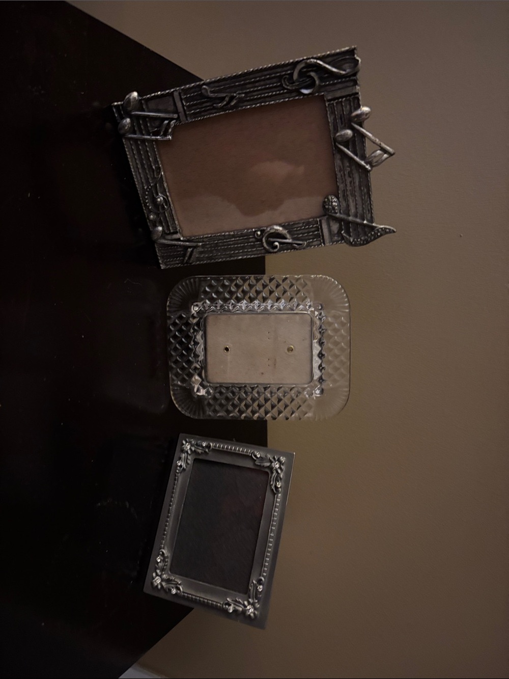 Set of 3 Decorative Silver Picture Frames